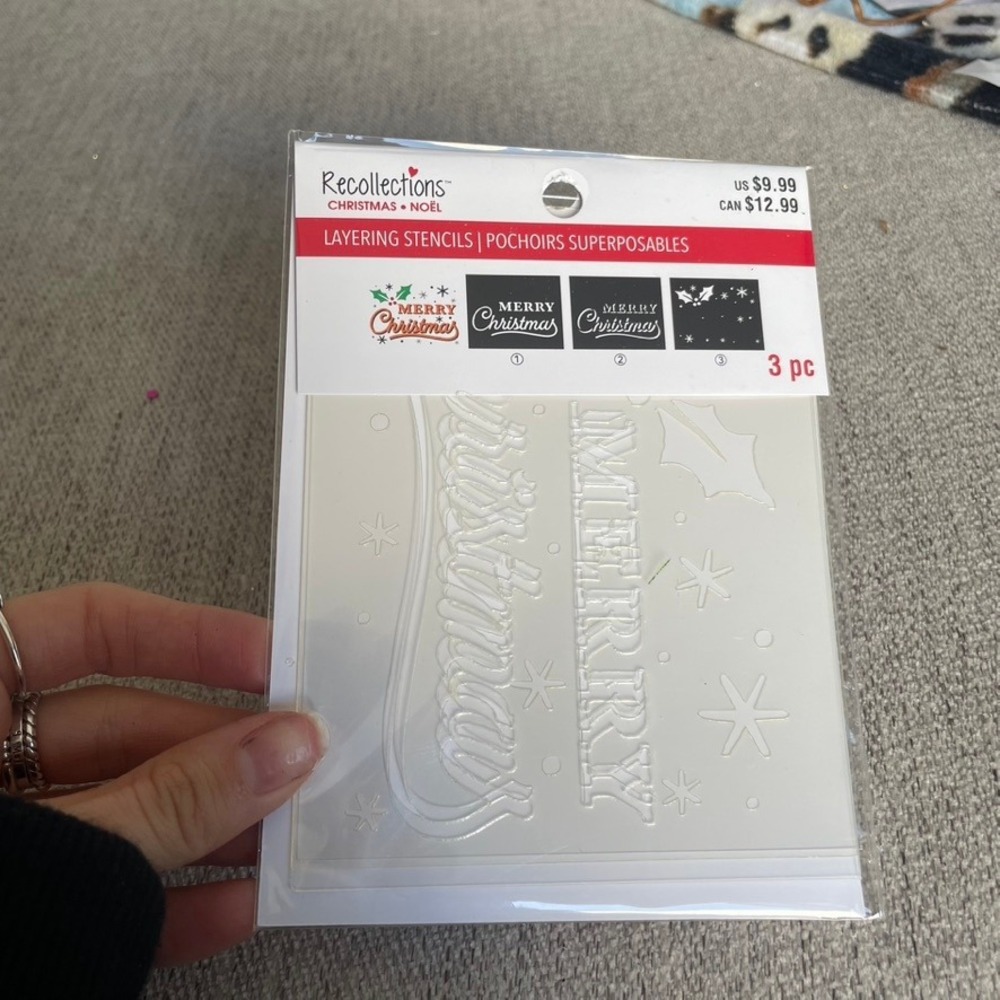 Recollections Merry Christmas Layering Stencils for Crafts and DIY‎ Projects 3pc